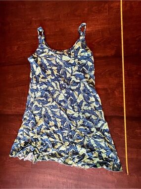 Rainbow Blue and Cream Floral Mini Dress